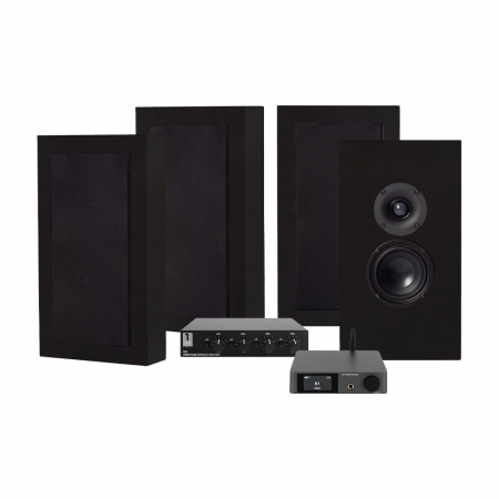 Dynavoice CA802BT, SC4B & 2 sæt mat sorte DLS Flatbox Midi i gruppen Pakkeløsninger / Pakker til hjemmet / Multiroompakker hos BRL Electronics (SETFLATBOXMIDIPKT2)