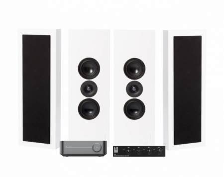 WiiM Amp, SC4B & 2 par mat hvid DLS Flatbox XL i gruppen Pakkeløsninger / Pakker til hjemmet / Multiroompakker hos BRL Electronics (SETFLATBOXXLPKT1)