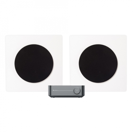 WiiM Forstærker med DLS Flatbox D-One, 2.0 stereopakke i hvid i gruppen Pakkeløsninger / Pakker til hjemmet / Stereopakker hos BRL (SETHDONEPKT2)