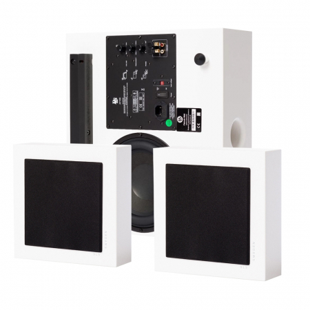 DLS Flatbox Mini On-Wall 2.1 högtalarpaket, vit i gruppen Pakkeløsninger / Pakker til hjemmet / Højttalerpakker hos BRL Electronics (SETHFB24249PKT1)