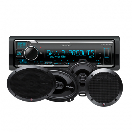 Kenwood KMM-BT356 & Rockford Fosgate PUNCH-högtalare i gruppen Pakkeløsninger / Pakker til bilen / Bilstereopakke hos BRL Electronics (SETKMM356PUNCH)