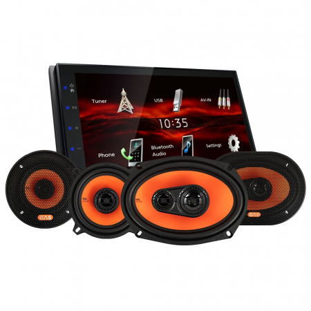 JVC KW-M180BT & GAS MAD X1-højttalere, bilstereopakke i gruppen Pakkeløsninger / Pakker til bilen / Bilstereopakke hos BRL (SETKWM180BTPKT2)