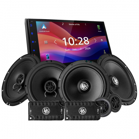JVC KW-M593BT & DLS PA front- og bagsystem, bilstereopakke i gruppen Pakkeløsninger / Pakker til bilen / Bilstereopakke hos BRL Electronics (SETKWM593BTPA620)