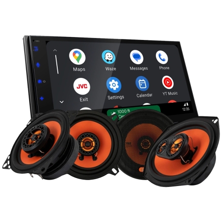 JVC KW-M695DBW bilstereopakke med GAS MAD X1-højttalere i gruppen Pakkeløsninger / Pakker til bilen / Bilstereopakke hos BRL (SETKWM695DBWX1)