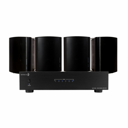 Dayton Audio MA1240 & 2 par DLS MB5i sorte udendørshøjttalere i gruppen Pakkeløsninger / Pakker til hjemmet / Multiroompakker hos BRL Electronics (SETMA1240APKT19)