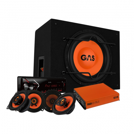 GAS MAD B1-110 med GMA152BTR, MAD X1-højttalere & forstærker i gruppen Pakkeløsninger / Pakker til bilen / Komplett Pakke hos BRL Electronics (SETMADB1110PKT2)