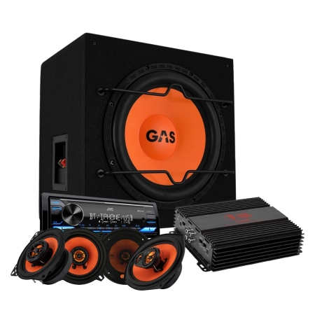 GAS MAD B1-112 helhedspakke med JVC KD-X382BT og MAD X1-højttalere i gruppen Pakkeløsninger / Pakker til bilen / Komplett Pakke hos BRL (SETMADB1112PKT6)