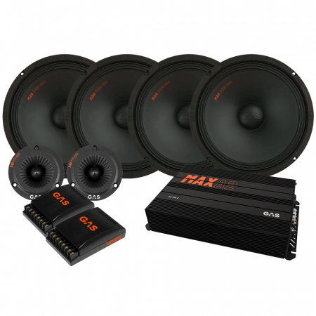 4-pak GAS MAD PM2-104 SPL-pakke med forstærker, medium i gruppen Pakkeløsninger / Pakker til bilen / SPL Højttalerpakke hos BRL Electronics (SETMADPM2104PKT4)