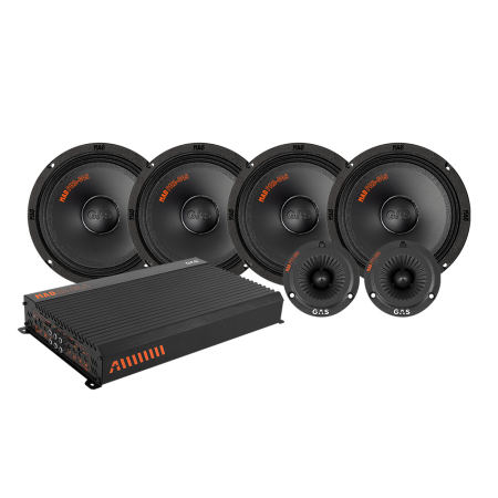 4-pack GAS MAD PM2-64S med PT1-254 og forstærker, SPL-pakke i gruppen Pakkeløsninger / Pakker til bilen / SPL Højttalerpakke hos BRL (SETMADPM264SXPKT1)