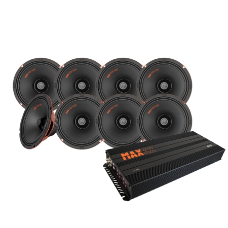 8-pack GAS MAD PM3-84N med MAX A2-150.4, SPL-pakke i gruppen Pakkeløsninger / Pakker til bilen / SPL Højttalerpakke hos BRL (SETMADPM384NPKT1)