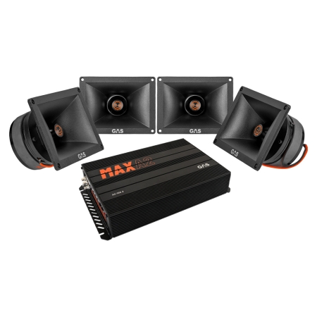 4-pack GAS MAD PT3-444 med MAX A2-100.2 i gruppen Pakkeløsninger / Pakker til bilen / SPL Højttalerpakke hos BRL (SETMADPT3444PKT2)