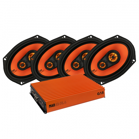 4-pak GAS MAD X1-694 & MAD A1-70.4, hatthylde pakke i gruppen Pakkeløsninger / Pakker til bilen / Hattehyldepakke hos BRL Electronics (SETMADX1694PKT2)