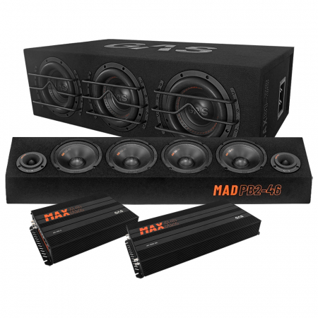GAS MAX B1-38 og MAD PB2-46, raggarpakke med forstærker i gruppen Pakkeløsninger / Pakker til bilen / SPL-pakke hos BRL Electronics (SETMAXB138PKT2)