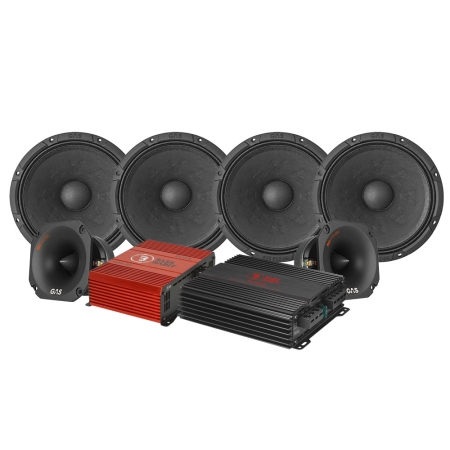 4-pack GAS MAX PM2-64 med PT2-384 og forstærker, SPL-pakke i gruppen Pakkeløsninger / Pakker til bilen / SPL Højttalerpakke hos BRL (SETMAXPM264PKT3)