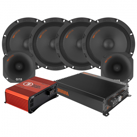 4-pak GAS MAX PMW1-84 SPL-pakke med forstærker, medium i gruppen Pakkeløsninger / Pakker til bilen / SPL Højttalerpakke hos BRL Electronics (SETMAXPMWPKT2)