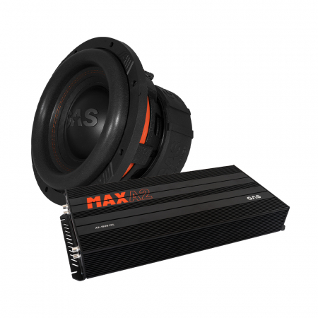 GAS MAX S1-10D2 & MAX A2-1500.1D, baspaket i gruppen Pakkeløsninger / Pakker til bilen / Baspakke hos BRL Electronics (SETMAXS110D2PKT1)