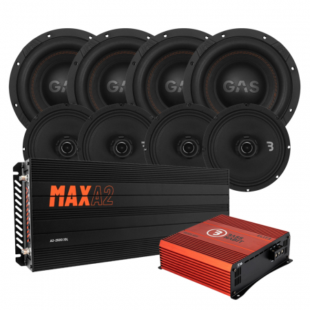 GAS MAX S1-8D1 med Bass Habit SE200CX, SPL helhedspakke til jänkere i gruppen Pakkeløsninger / Pakker til bilen / Komplett Pakke hos BRL Electronics (SETMAXS18D1PKT5)