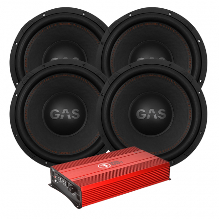 4-pack GAS MAX S1-15D1 med Bass Habit SE8000.1D2, baspaket i gruppen Pakkeløsninger / Pakker til bilen / Baspakke hos BRL Electronics (SETMAXS215D1PKT4)