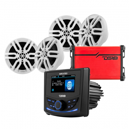 DS18 MRX150, marint forstærker og 2 par MP6, komplet marinepakke i gruppen Bilstereo / Marine / Marinepakke hos BRL Electronics (SETMP6PKT2)