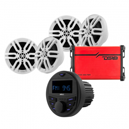 DS18 MRX1, marint forstærker og 2 par MP6, komplet marint pakke i gruppen Bilstereo / Marine / Marinepakke hos BRL Electronics (SETMP6PKT3)