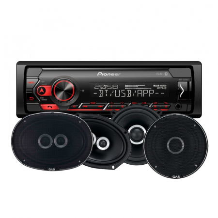 Pioneer MVH-S320BT & GAS Silver-högtalare i gruppen Pakkeløsninger / Pakker til bilen / Bilstereopakke hos BRL (SETMVHS320BTSILVER)