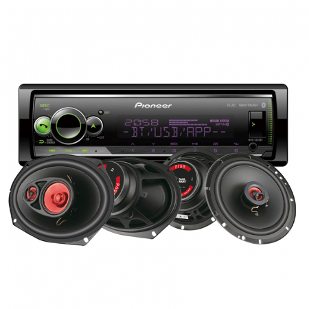 Pioneer MVH-S520BT & Bass Habit Play-högtalare i gruppen Pakkeløsninger / Pakker til bilen / Bilstereopakke hos BRL Electronics (SETMVHS520BHPLAY)