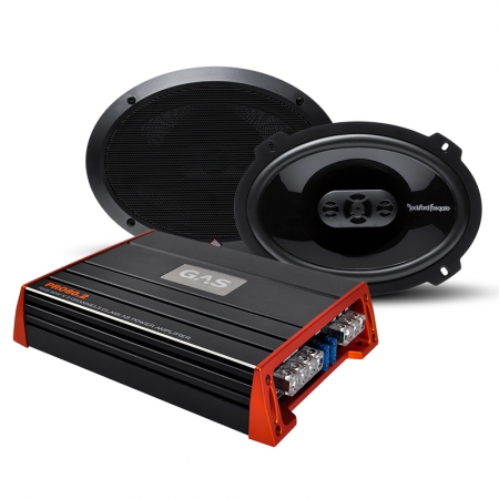 Rockford P1694 & GAS PRO 80.2 i gruppen Pakkeløsninger / Pakker til bilen / Hattehyldepakke hos BRL Electronics (SETP1694PRO802)