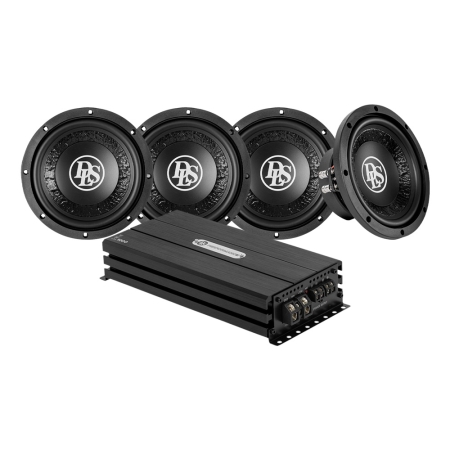 4-pack DLS PE8.D2 med PE1.1000, 4x8 tommers baspakke i gruppen Pakkeløsninger / Pakker til bilen / Baspakke hos BRL (SETPE8D2PKT3)