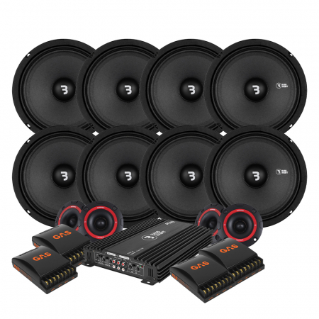 8-pak Bass Habit SP165M med SP25A SPL-pakke, large i gruppen Pakkeløsninger / Pakker til bilen / SPL Højttalerpakke hos BRL Electronics (SETPP654PKT2)