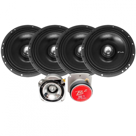 B² Audio RAGE6P & B² Audio RAGE T1 SPL-Kit, medium i gruppen Pakkeløsninger / Pakker til bilen / SPL Højttalerpakke hos BRL Electronics (SETRAGE6PT1PMX)