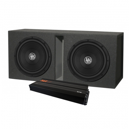 2-pack DLS RCW12.D2 i låda med GAS MAX A2-2500.1DL, baspaket i gruppen Pakkeløsninger / Pakker til bilen / Baspakke hos BRL (SETRCW12D2PKT12)