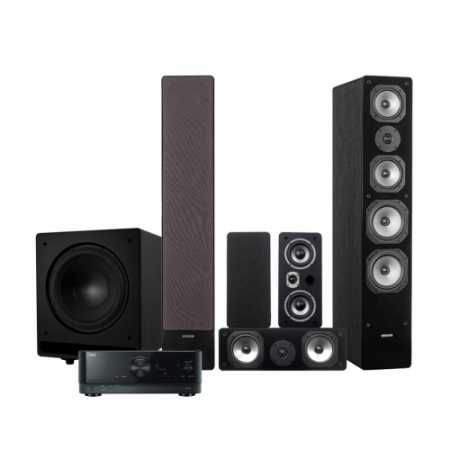 Yamaha RXV-4A & Dynavoice Challenger M-65 EX 5.1 hemmabiopaket, svart i gruppen Pakkeløsninger / Pakker til hjemmet / Hjemmebiograf & Hjemmebiografpakker hos BRL (SETRXV4APKT1)