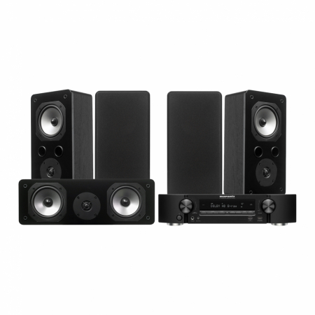 Marantz NR1510 & Dynavoice Challenger S-5 5.0 hemmabiopaket, svart i gruppen Pakkeløsninger / Pakker til hjemmet / Hjemmebiograf & Hjemmebiografpakker hos BRL (SETS5PKT5)