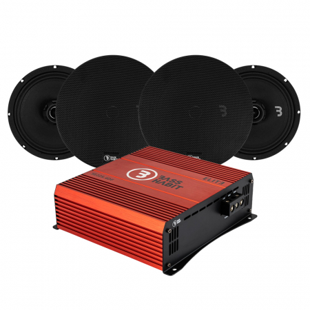 Bass Habit SPL Elite SE200CX & SE225.4DF, SPL hatthyllepakke med forstærker i gruppen Pakkeløsninger / Pakker til bilen / Hattehyldepakke hos BRL Electronics (SETSE200CXPKT4)