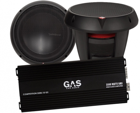 2st Rockford Fosgate T0D210 & GAS Competition 3500.1D i gruppen Pakkeløsninger / Pakker til bilen / Baspakke hos BRL Electronics (SETT0D210COMP35001D)