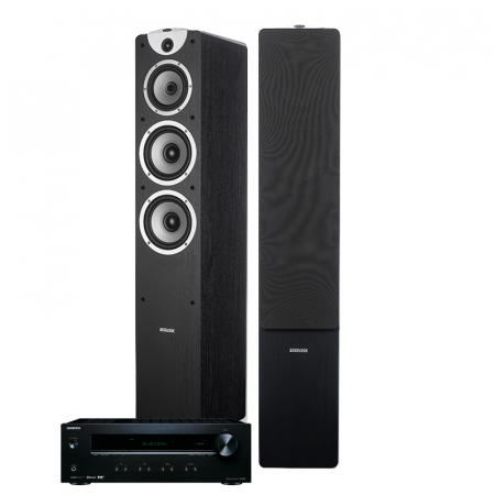 Onkyo TX-8220 & Dynavoice Magic F-7 sort, 2.0 stereopakke i gruppen Pakkeløsninger / Pakker til hjemmet / Stereopakker hos BRL Electronics (SETTX8220PKT1)