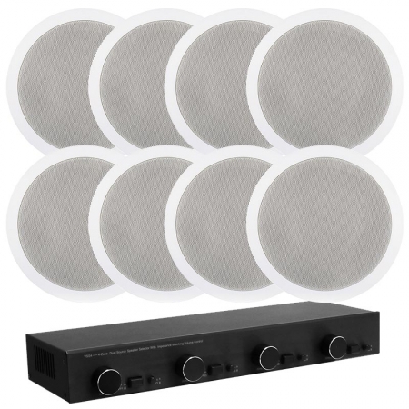 4par System One högtalare med högtalarväxeln VSS4 i gruppen Pakkeløsninger / Pakker til hjemmet / Multiroompakker hos BRL (SETVSS4PKT1)