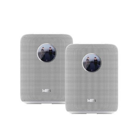 2-pak WiiM Sound smarte højttalere med skærm, hvid i gruppen Nyheder hos BRL (SETWIIMSOUNDPKT4)