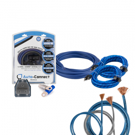 Auto-Connect kabelkit för 2 slutsteg, 20mm² mono & 10mm² 4-kanal i gruppen Bilstereo / Kabler / Kabelsæt hos BRL Electronics (SETWK204PKT2)