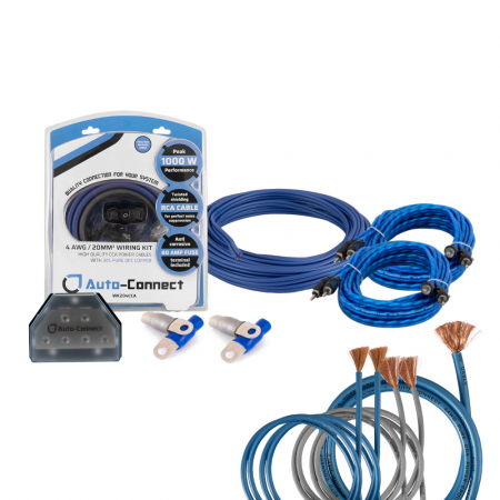 Auto-Connect kabelkit för 3 slutsteg, 20mm² mono & 2st 10mm² 2-kanal i gruppen Bilstereo / Kabler / Kabelsæt hos BRL Electronics (SETWK204PKT3)