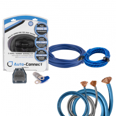 Auto-Connect kabelkit för 2 slutsteg, 50mm² mono & 20mm² 2-kanal i gruppen Bilstereo / Kabler / Kabelsæt hos BRL Electronics (SETWK500PKT1)