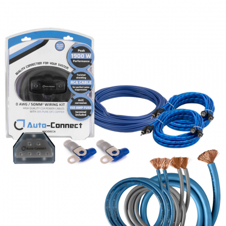 Auto-Connect kabelkit för 3 slutsteg, 50mm² mono & 2st 20mm² 2-kanal i gruppen Bilstereo / Kabler / Kabelsæt hos BRL Electronics (SETWK500PKT3)