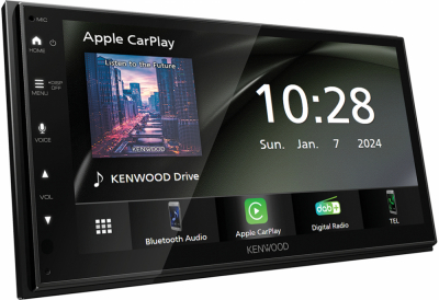 Kenwood DMX6523DABS, bilstereo med trådløs CarPlay & Android Auto, DAB+ og mere