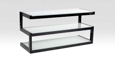 Norstone Esse, mediabänk pianosvart med frostat glas