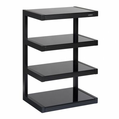 Norstone Esse Hifi, mat sort stereobænk med sorte hylder