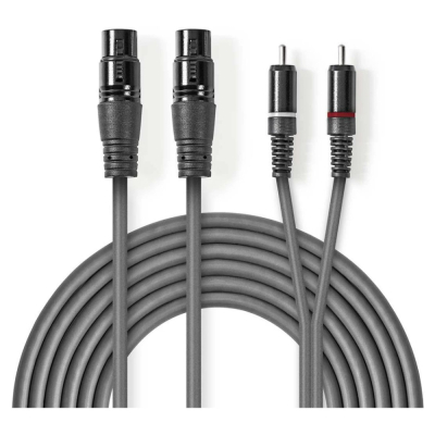 Nedis XLR-kabel, XLR-hun - RCA-han 1.5 m