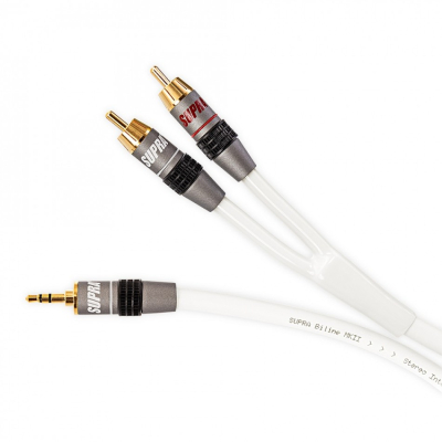 Supra BiLine-MP 3,5 mm - 2RCA hvid, 12 meter