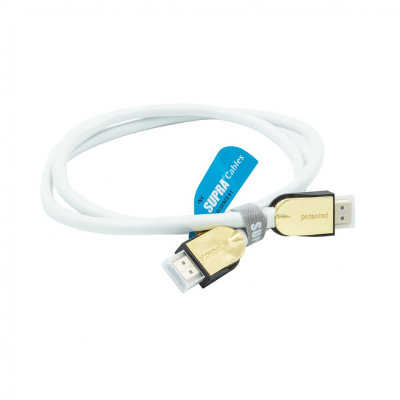 Supra HDMI 2.1 UHD8K HDMI-kabel med understøttelse for 8K HDR, hvid 3 meter