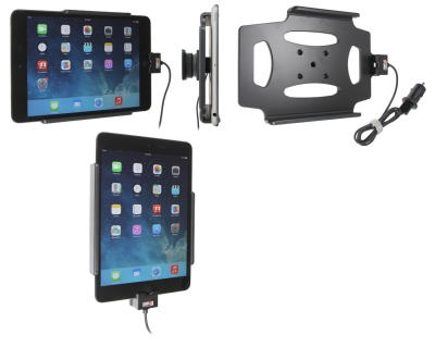 Brodit Aktiv holder med USB-kabel og cigaretadapter, Apple iPad Mini 2 (A1489, A1490, A1491)/3 (A1599, A1600)/Retina