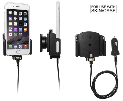 Brodit Aktiv holder med USB-kabel og cigaretadapter, Apple iPhone 6/6S/7/8/SE 2nd Gen 2020/X/Xs